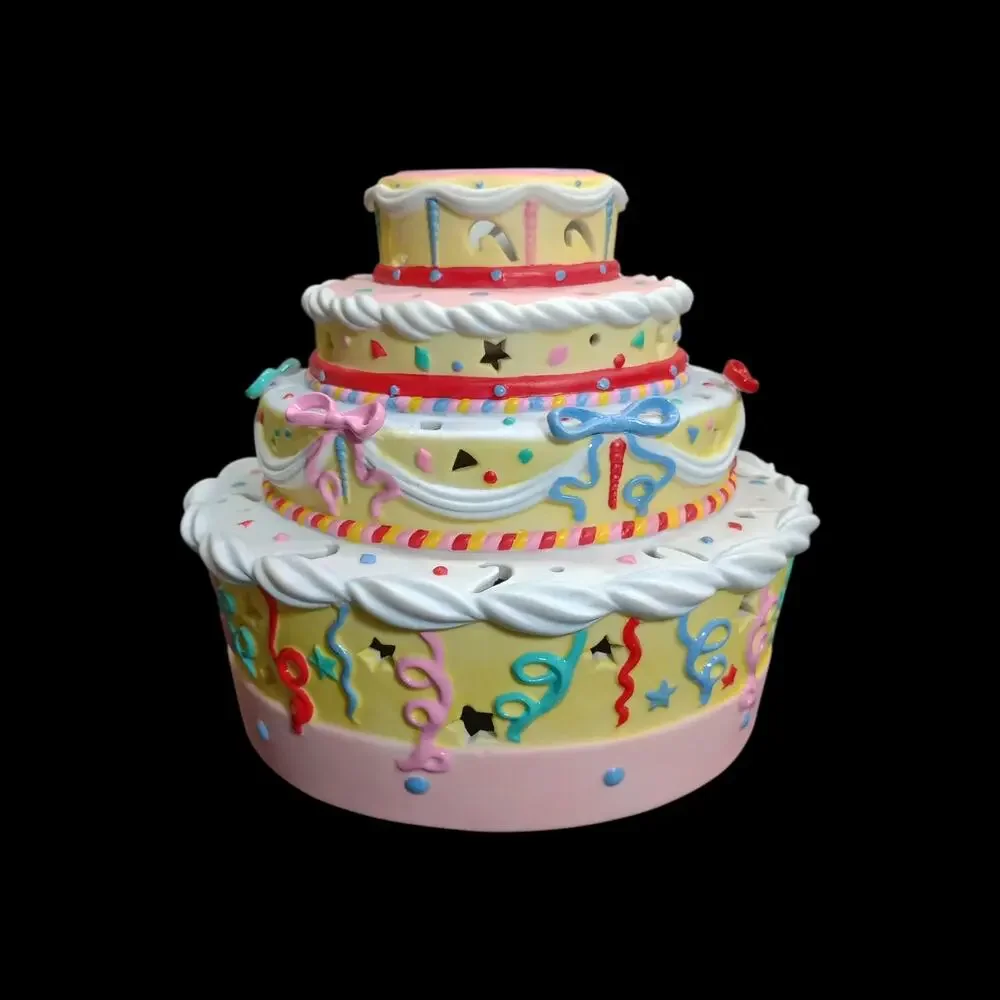 Partylite P7326 Celebration Cake Porcelain Tealight Candle Holder - 2 Piece - Picture 7 of 8